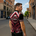 Aotearoa Ngai Te Rangi Personalised Zipper Polo Shirt Maori Iwi Poutama Puhoro Tattoo