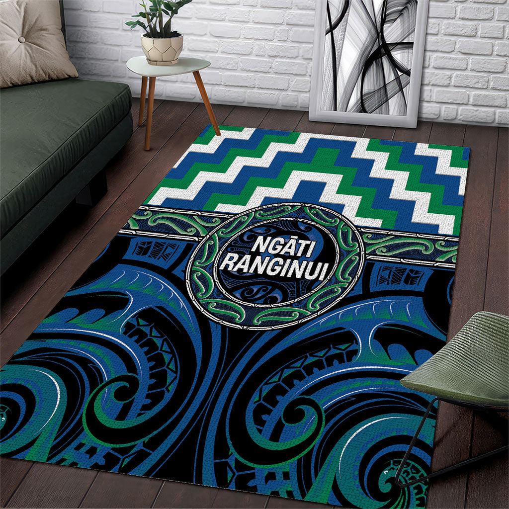 Aotearoa Ngati Ranginui Area Rug Maori Iwi Poutama Puhoro Tattoo