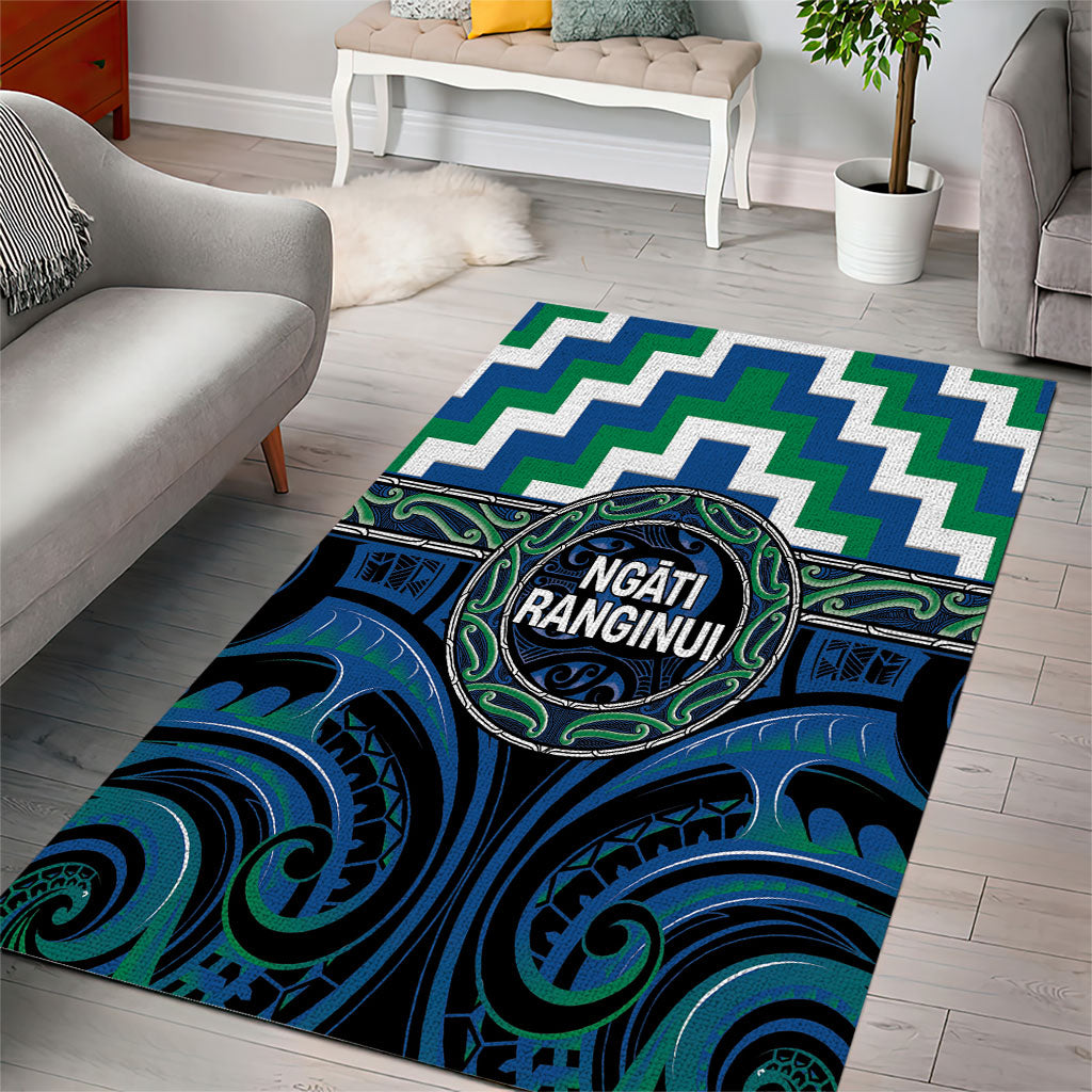 Aotearoa Ngati Ranginui Area Rug Maori Iwi Poutama Puhoro Tattoo
