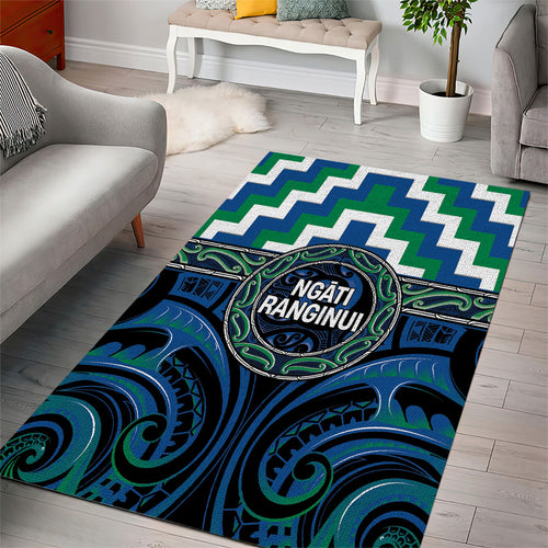 Aotearoa Ngati Ranginui Area Rug Maori Iwi Poutama Puhoro Tattoo