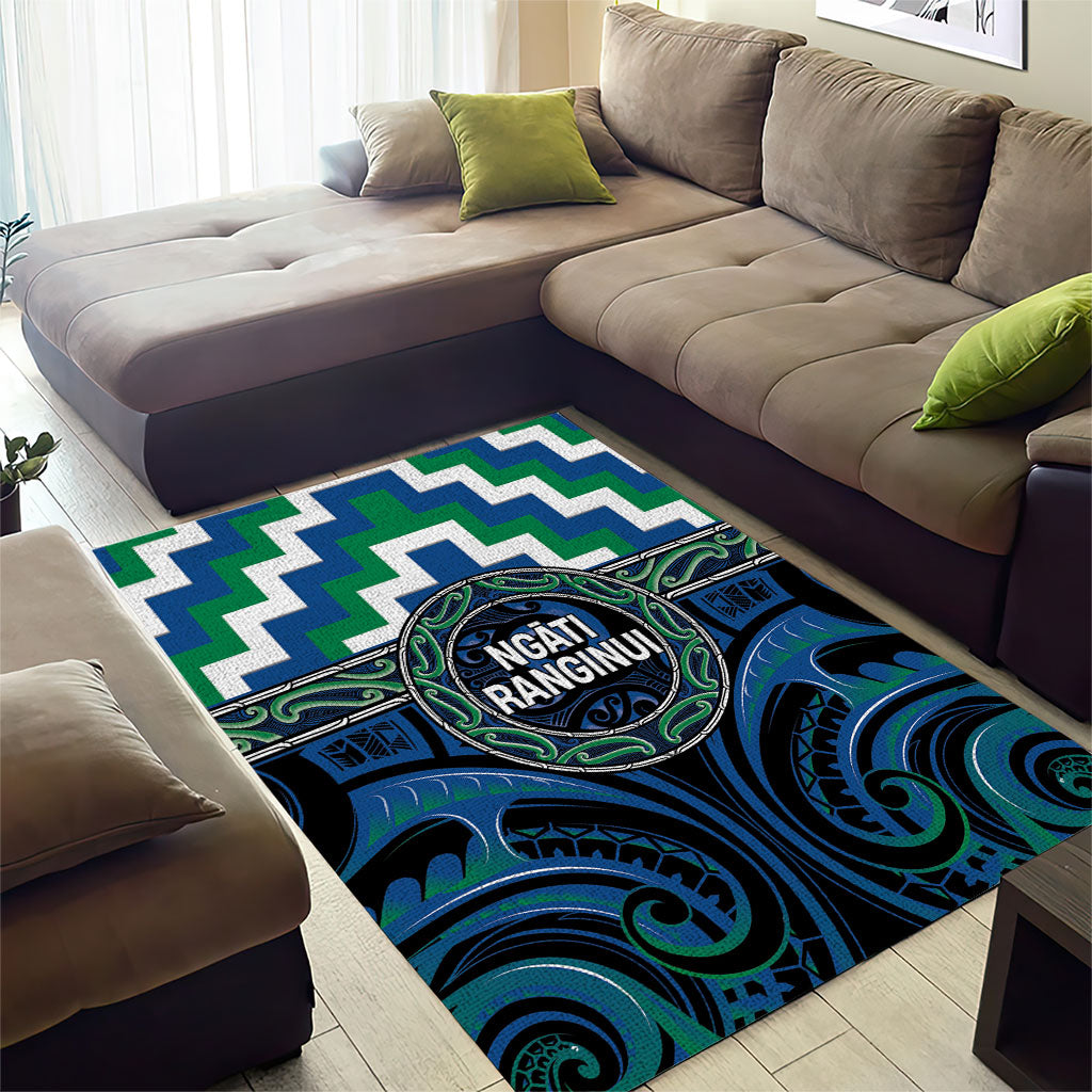 Aotearoa Ngati Ranginui Area Rug Maori Iwi Poutama Puhoro Tattoo
