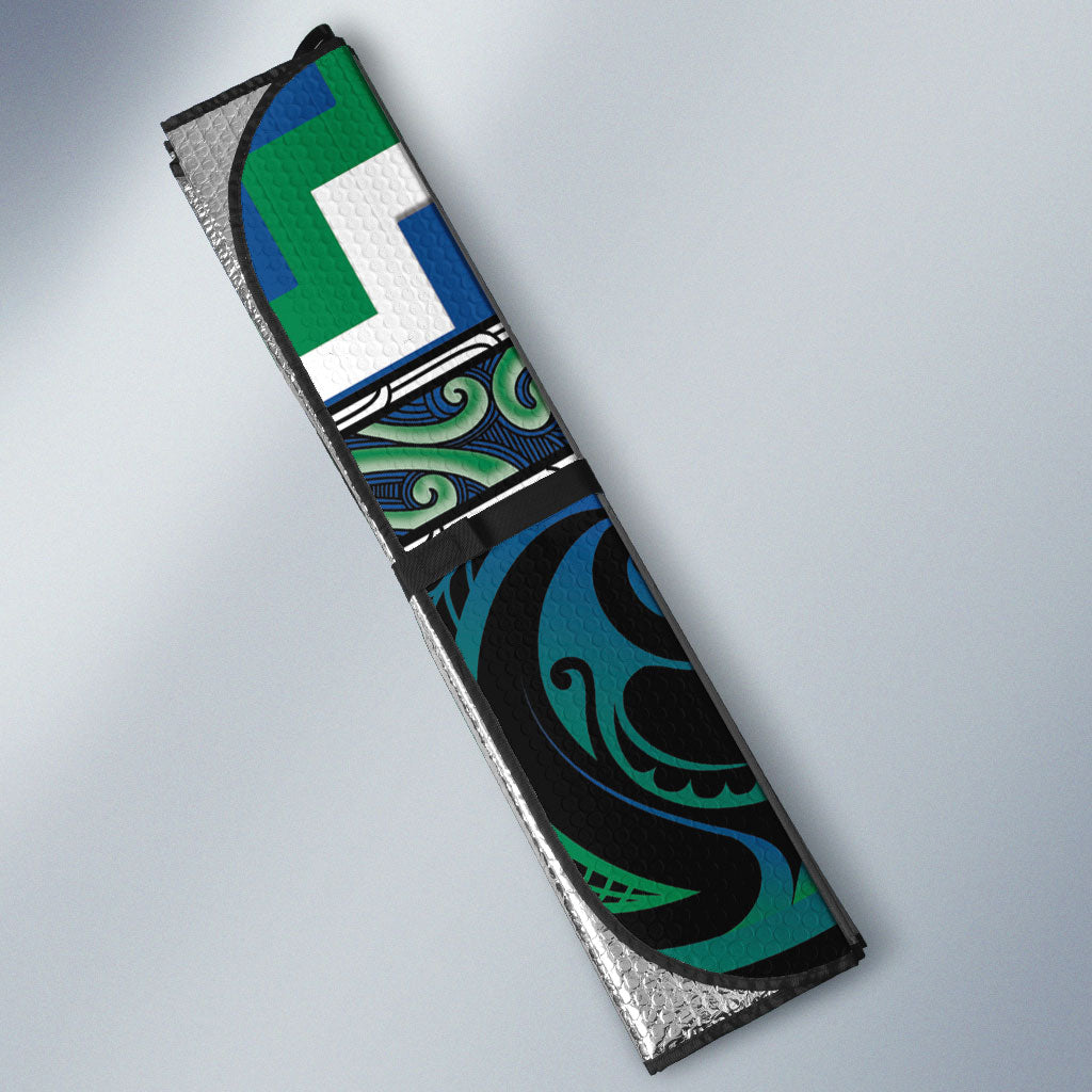 Aotearoa Ngati Ranginui Auto Sun Shade Maori Iwi Poutama Puhoro Tattoo