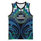 Aotearoa Ngati Ranginui Personalised Basketball Jersey Maori Iwi Poutama Puhoro Tattoo