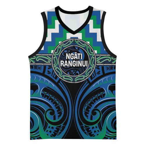 Aotearoa Ngati Ranginui Personalised Basketball Jersey Maori Iwi Poutama Puhoro Tattoo