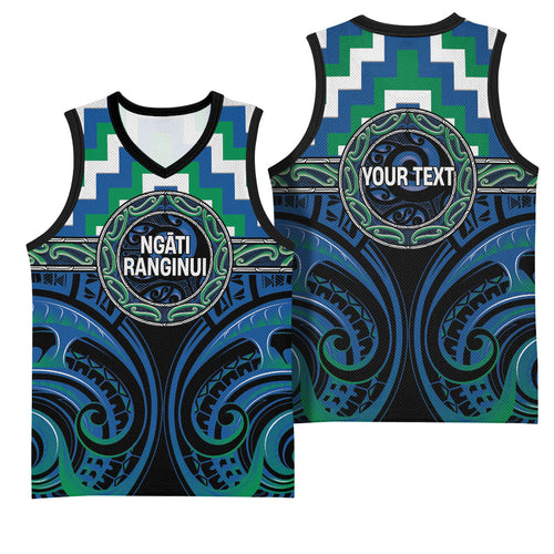 Aotearoa Ngati Ranginui Personalised Basketball Jersey Maori Iwi Poutama Puhoro Tattoo