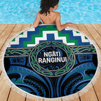 Aotearoa Ngati Ranginui Beach Blanket Maori Iwi Poutama Puhoro Tattoo