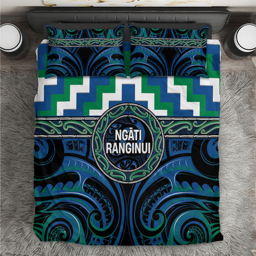 Aotearoa Ngati Ranginui Bedding Set Maori Iwi Poutama Puhoro Tattoo