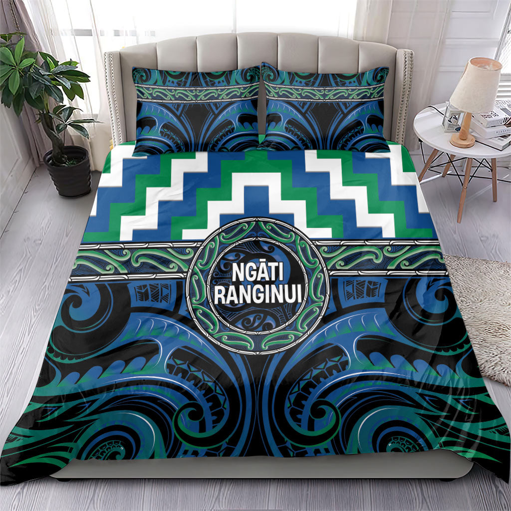Aotearoa Ngati Ranginui Bedding Set Maori Iwi Poutama Puhoro Tattoo