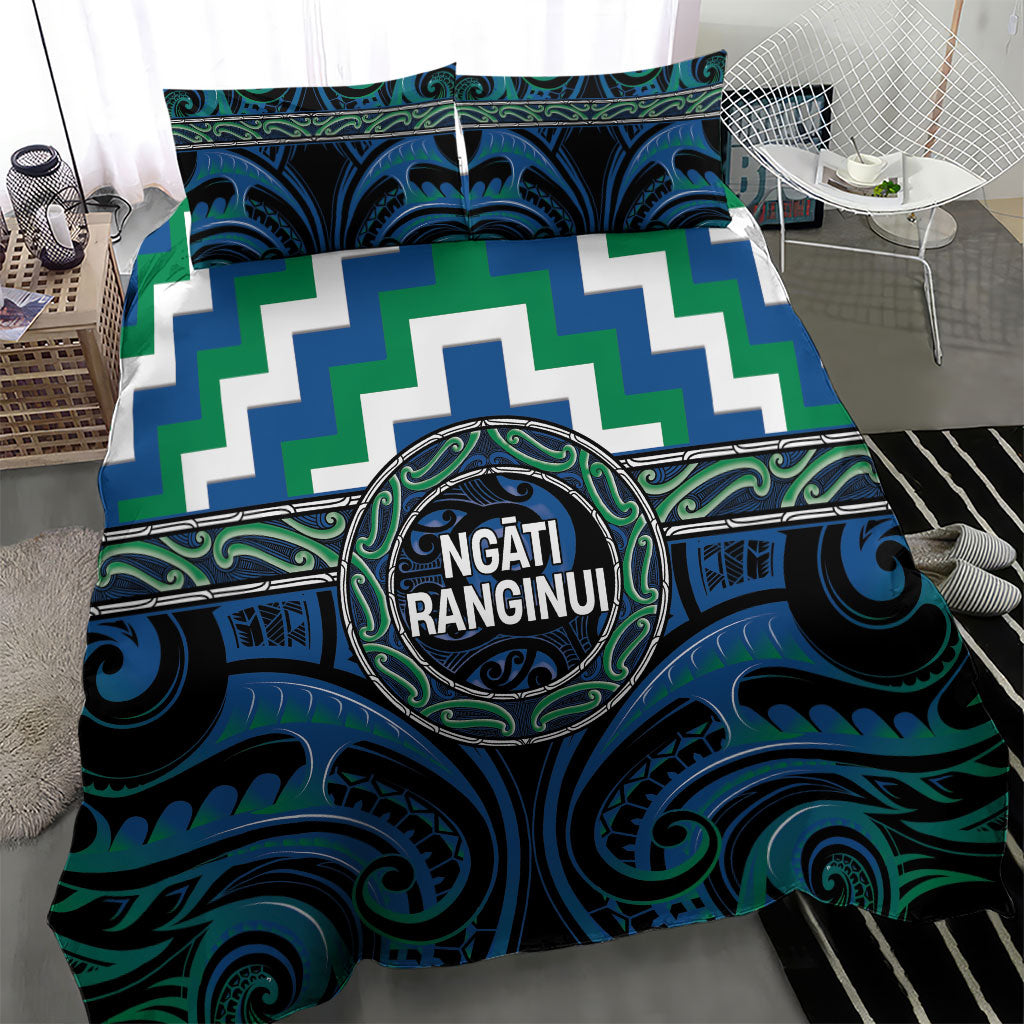 Aotearoa Ngati Ranginui Bedding Set Maori Iwi Poutama Puhoro Tattoo