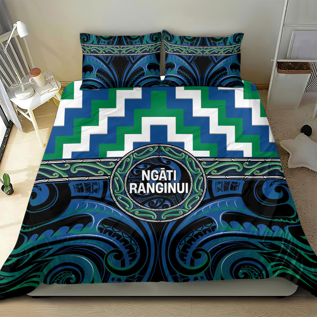 Aotearoa Ngati Ranginui Bedding Set Maori Iwi Poutama Puhoro Tattoo