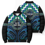 Aotearoa Ngati Ranginui Personalised Bomber Puffer Jacket Maori Iwi Poutama Puhoro Tattoo