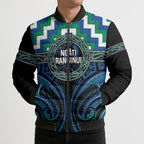 Aotearoa Ngati Ranginui Personalised Bomber Puffer Jacket Maori Iwi Poutama Puhoro Tattoo