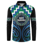 Aotearoa Ngati Ranginui Personalised Button Sweatshirt Maori Iwi Poutama Puhoro Tattoo