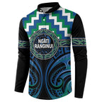 Aotearoa Ngati Ranginui Personalised Button Sweatshirt Maori Iwi Poutama Puhoro Tattoo