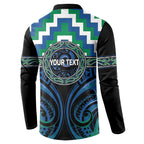 Aotearoa Ngati Ranginui Personalised Button Sweatshirt Maori Iwi Poutama Puhoro Tattoo