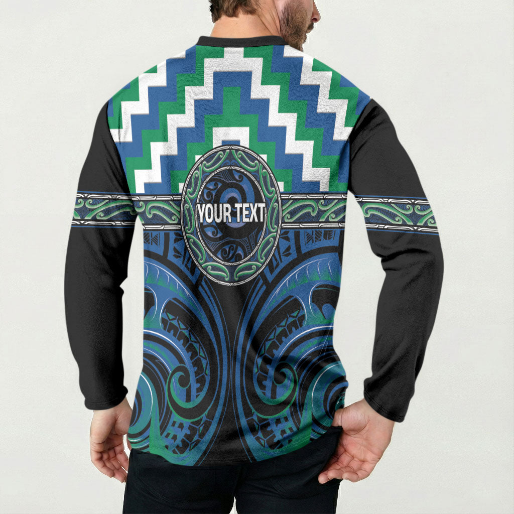 Aotearoa Ngati Ranginui Personalised Button Sweatshirt Maori Iwi Poutama Puhoro Tattoo