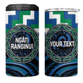 Aotearoa Ngati Ranginui Personalised 4 in 1 Can Cooler Tumbler Maori Iwi Poutama Puhoro Tattoo