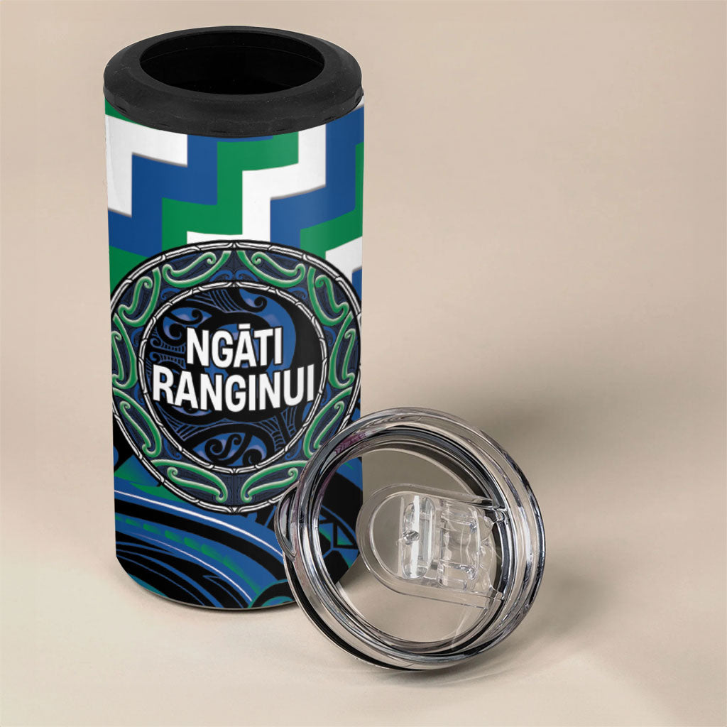 Aotearoa Ngati Ranginui Personalised 4 in 1 Can Cooler Tumbler Maori Iwi Poutama Puhoro Tattoo