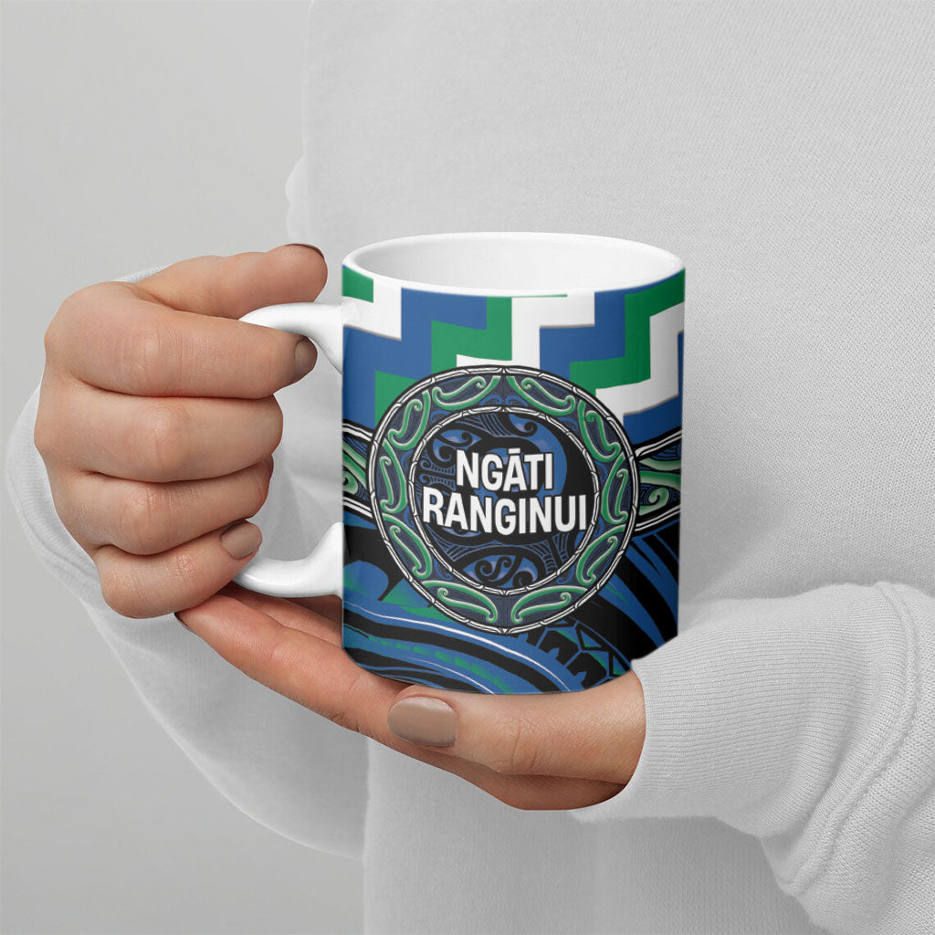 Aotearoa Ngati Ranginui Personalised Ceramic Mug Maori Iwi Poutama Puhoro Tattoo
