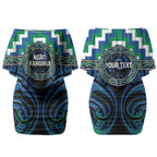 Aotearoa Ngati Ranginui Personalised Couples Matching Off Shoulder Short Dress and Hawaiian Shirt Maori Iwi Poutama Puhoro Tattoo
