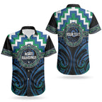 Aotearoa Ngati Ranginui Personalised Couples Matching Off Shoulder Short Dress and Hawaiian Shirt Maori Iwi Poutama Puhoro Tattoo