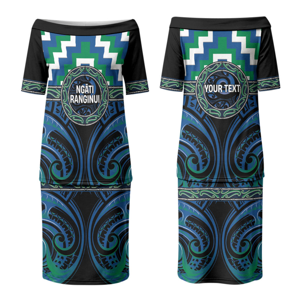 Aotearoa Ngati Ranginui Personalised Couples Matching Puletasi and Hawaiian Shirt Maori Iwi Poutama Puhoro Tattoo