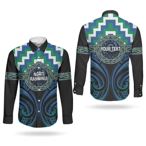 Aotearoa Ngati Ranginui Personalised Couples Matching Short Sleeve Bodycon Dress and Long Sleeve Button Shirt Maori Iwi Poutama Puhoro Tattoo