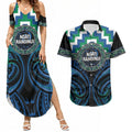 Aotearoa Ngati Ranginui Personalised Couples Matching Summer Maxi Dress and Hawaiian Shirt Maori Iwi Poutama Puhoro Tattoo