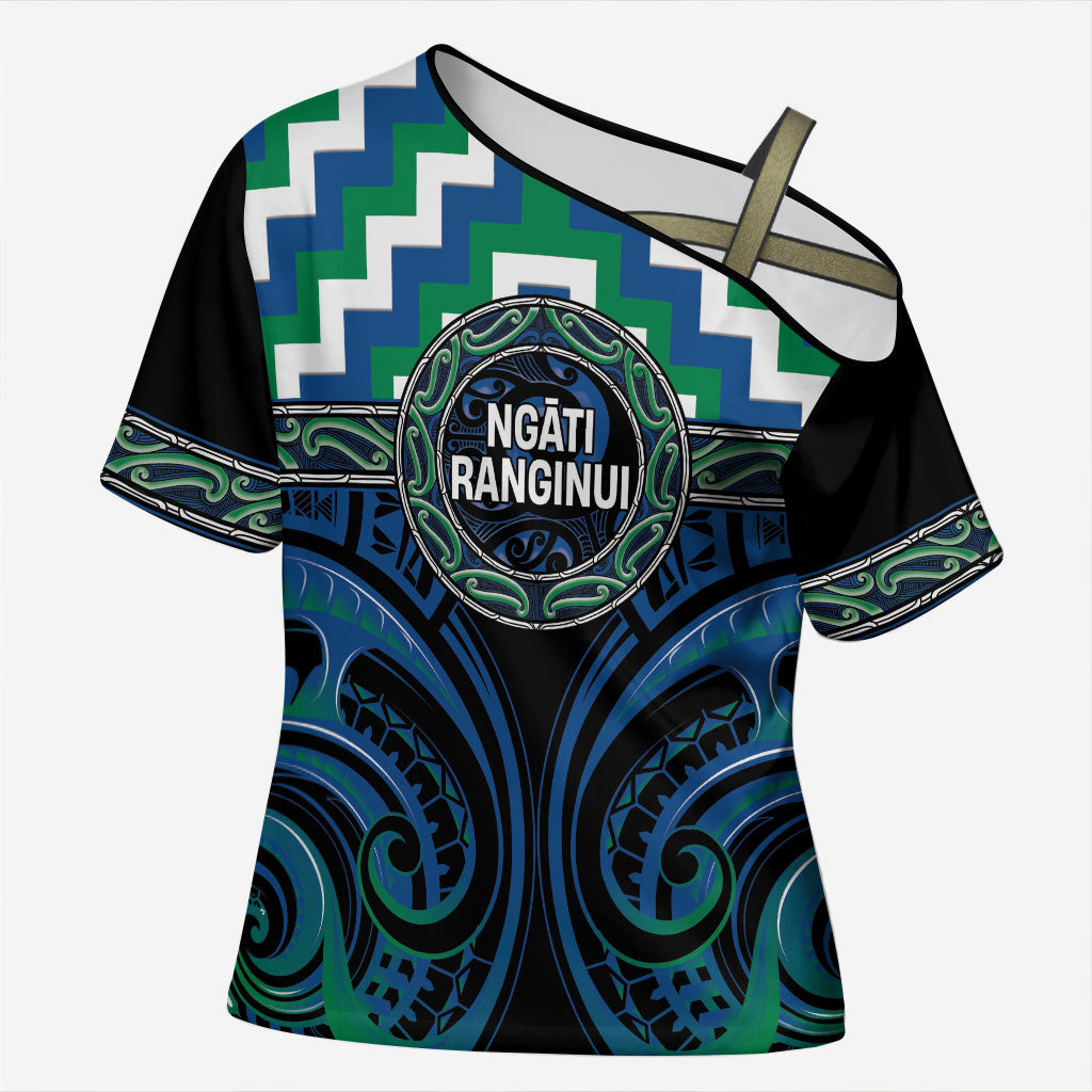 Aotearoa Ngati Ranginui Personalised Cross Shoulder Shirt Maori Iwi Poutama Puhoro Tattoo