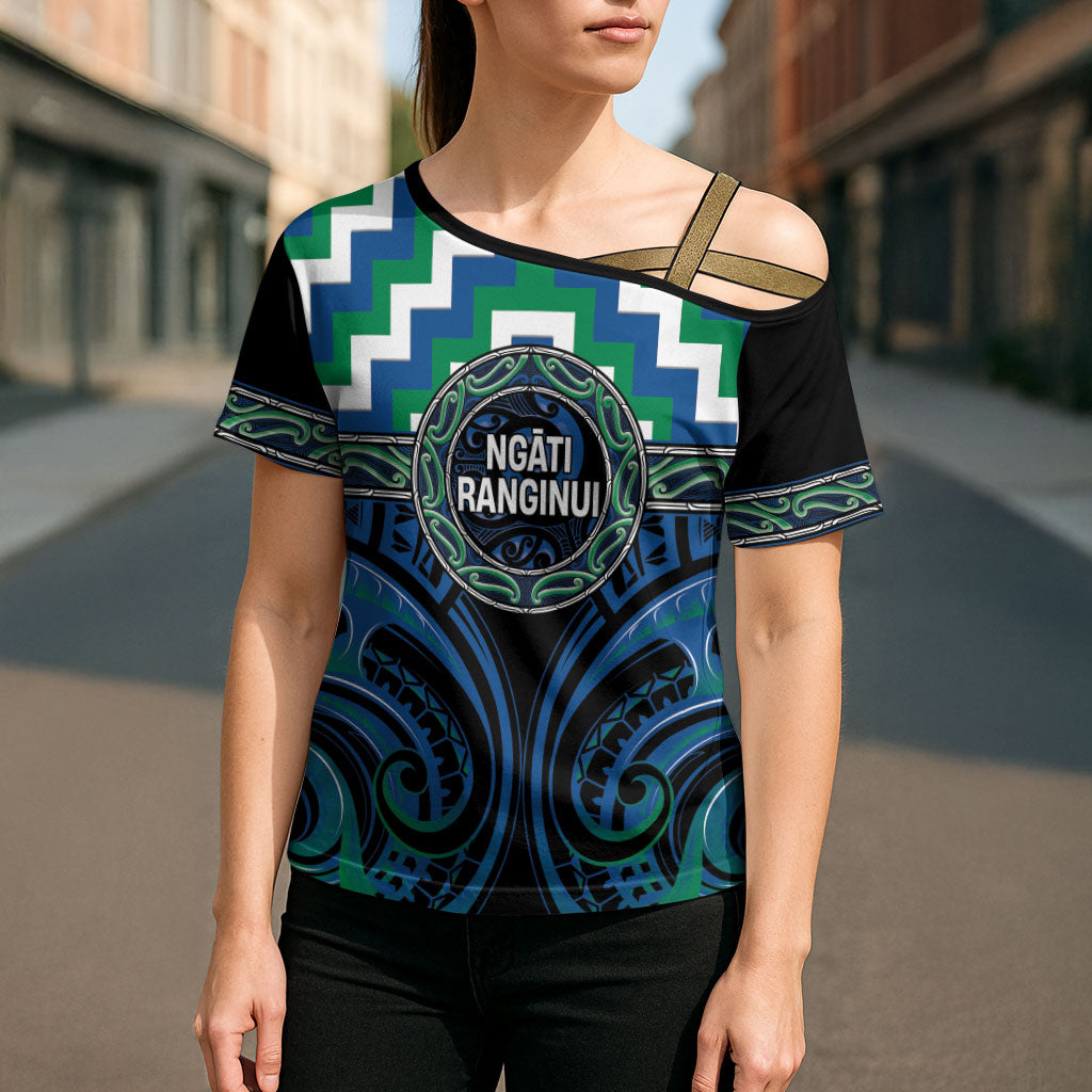 Aotearoa Ngati Ranginui Personalised Cross Shoulder Shirt Maori Iwi Poutama Puhoro Tattoo