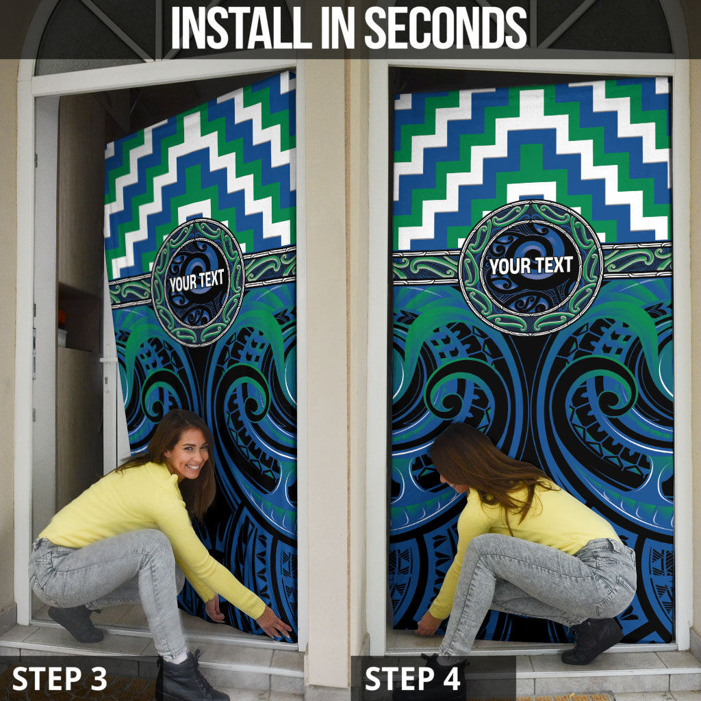 Aotearoa Ngati Ranginui Personalised Door Cover Maori Iwi Poutama Puhoro Tattoo