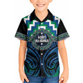 Aotearoa Ngati Ranginui Personalised Kid Hawaiian Shirt Maori Iwi Poutama Puhoro Tattoo