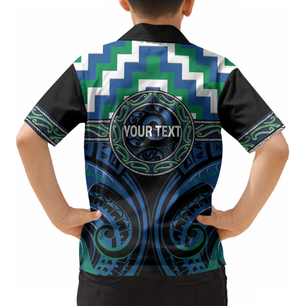 Aotearoa Ngati Ranginui Personalised Kid Hawaiian Shirt Maori Iwi Poutama Puhoro Tattoo