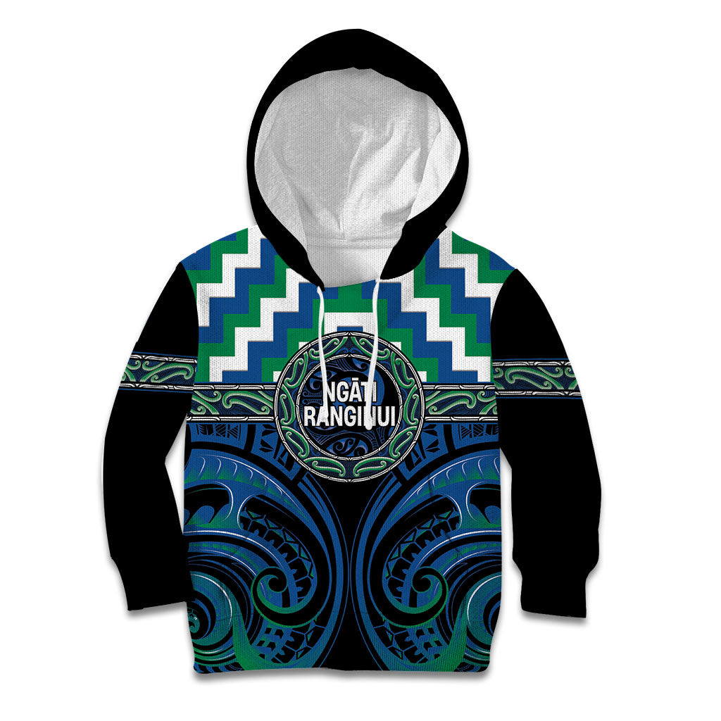 Aotearoa Ngati Ranginui Personalised Kid Hoodie Maori Iwi Poutama Puhoro Tattoo