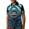 Aotearoa Ngati Ranginui Personalised Kid Polo Shirt Maori Iwi Poutama Puhoro Tattoo