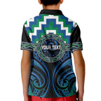 Aotearoa Ngati Ranginui Personalised Kid Polo Shirt Maori Iwi Poutama Puhoro Tattoo