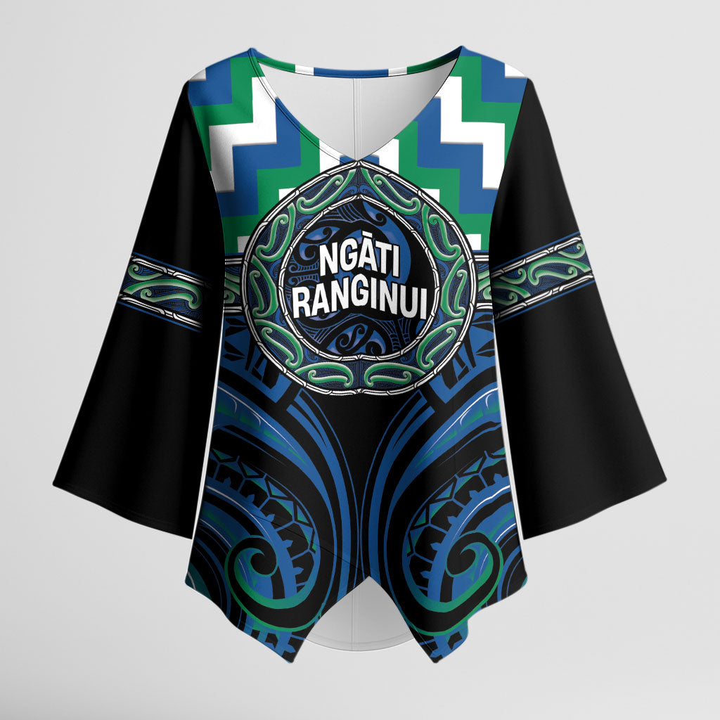 Aotearoa Ngati Ranginui Personalised Kimono Sleeve Blouse Maori Iwi Poutama Puhoro Tattoo