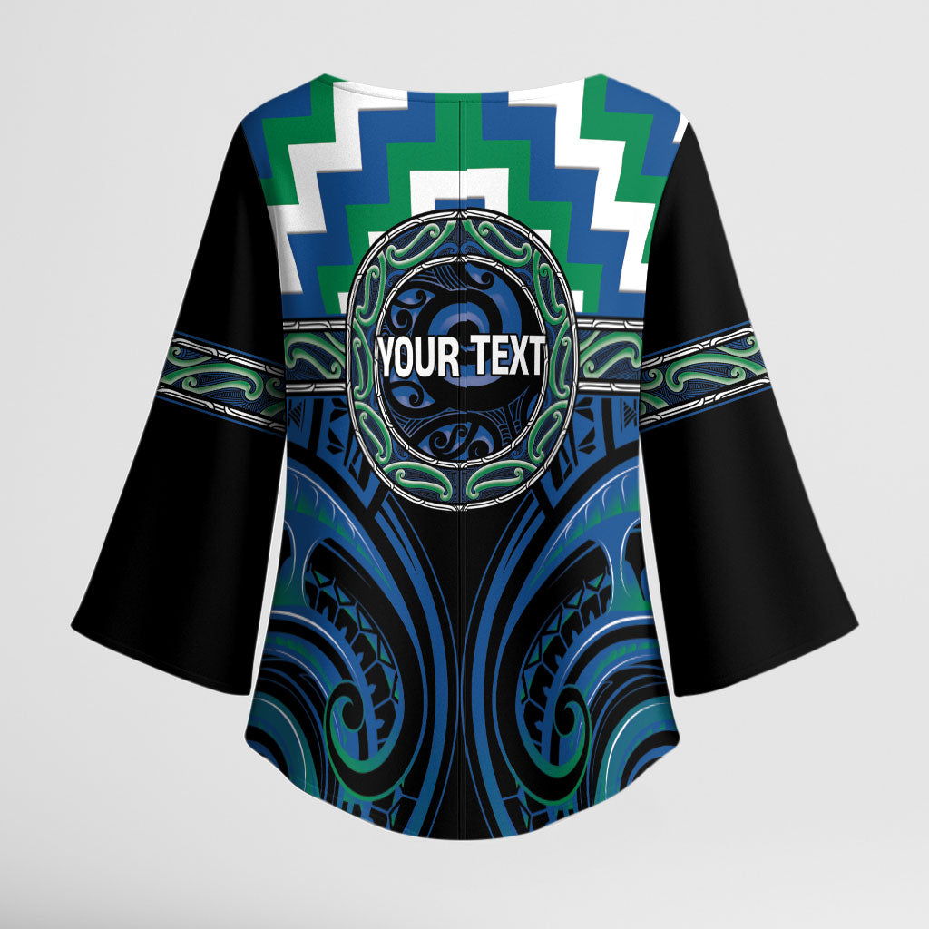 Aotearoa Ngati Ranginui Personalised Kimono Sleeve Blouse Maori Iwi Poutama Puhoro Tattoo