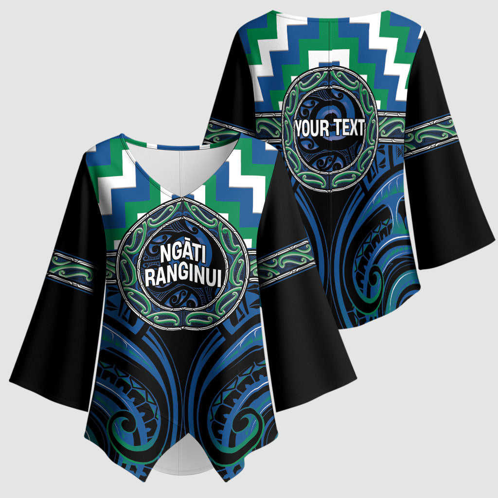Aotearoa Ngati Ranginui Personalised Kimono Sleeve Blouse Maori Iwi Poutama Puhoro Tattoo