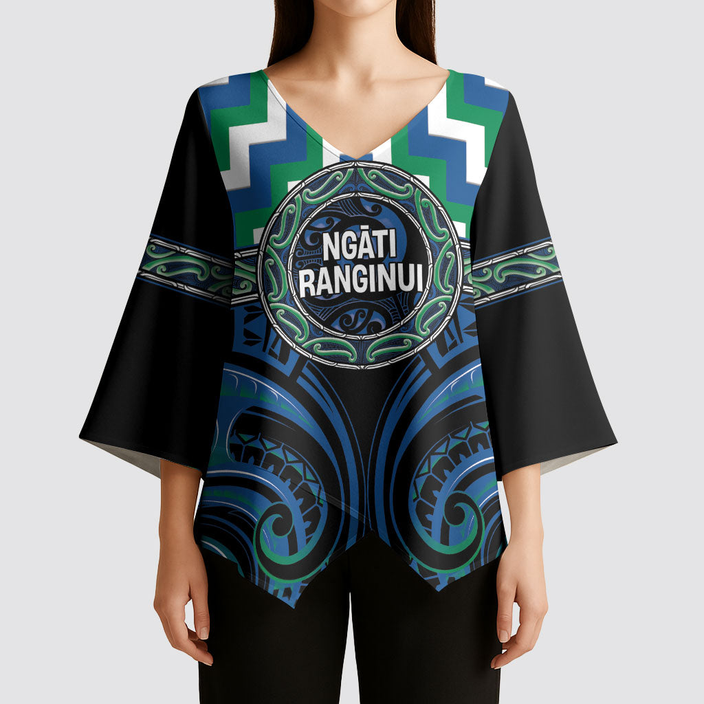 Aotearoa Ngati Ranginui Personalised Kimono Sleeve Blouse Maori Iwi Poutama Puhoro Tattoo