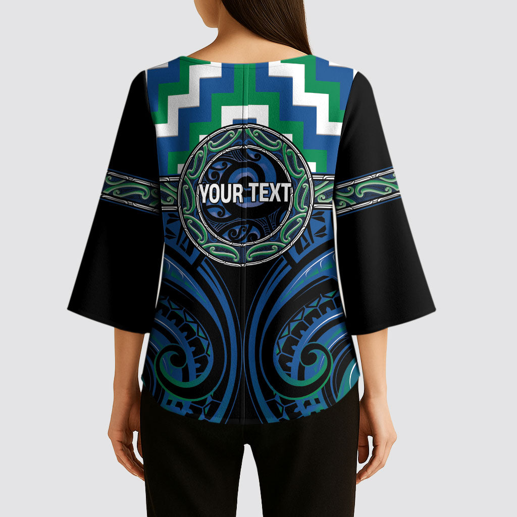 Aotearoa Ngati Ranginui Personalised Kimono Sleeve Blouse Maori Iwi Poutama Puhoro Tattoo