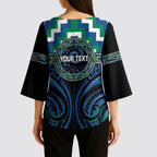 Aotearoa Ngati Ranginui Personalised Kimono Sleeve Blouse Maori Iwi Poutama Puhoro Tattoo