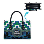 Aotearoa Ngati Ranginui Leather Bag Maori Iwi Poutama Puhoro Tattoo