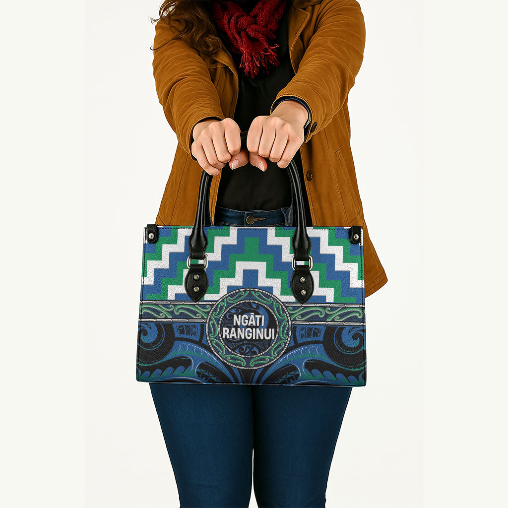 Aotearoa Ngati Ranginui Leather Bag Maori Iwi Poutama Puhoro Tattoo