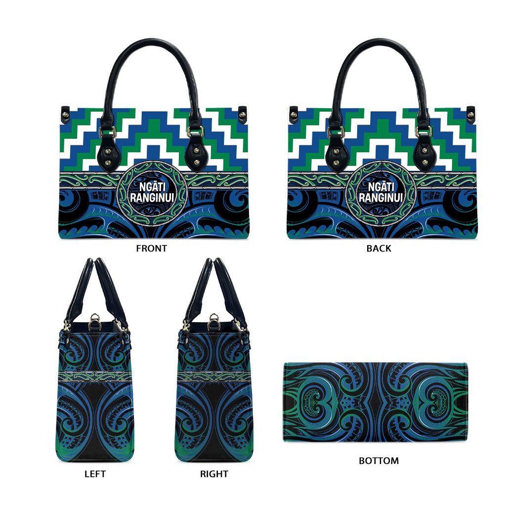 Aotearoa Ngati Ranginui Leather Bag Maori Iwi Poutama Puhoro Tattoo