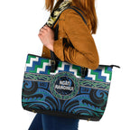 Aotearoa Ngati Ranginui Leather Tote Bag Maori Iwi Poutama Puhoro Tattoo