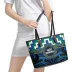 Aotearoa Ngati Ranginui Leather Tote Bag Maori Iwi Poutama Puhoro Tattoo