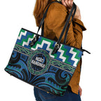 Aotearoa Ngati Ranginui Leather Tote Bag Maori Iwi Poutama Puhoro Tattoo