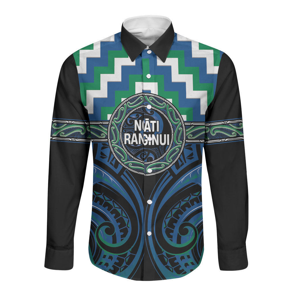 Aotearoa Ngati Ranginui Personalised Long Sleeve Button Shirt Maori Iwi Poutama Puhoro Tattoo
