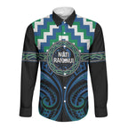 Aotearoa Ngati Ranginui Personalised Long Sleeve Button Shirt Maori Iwi Poutama Puhoro Tattoo